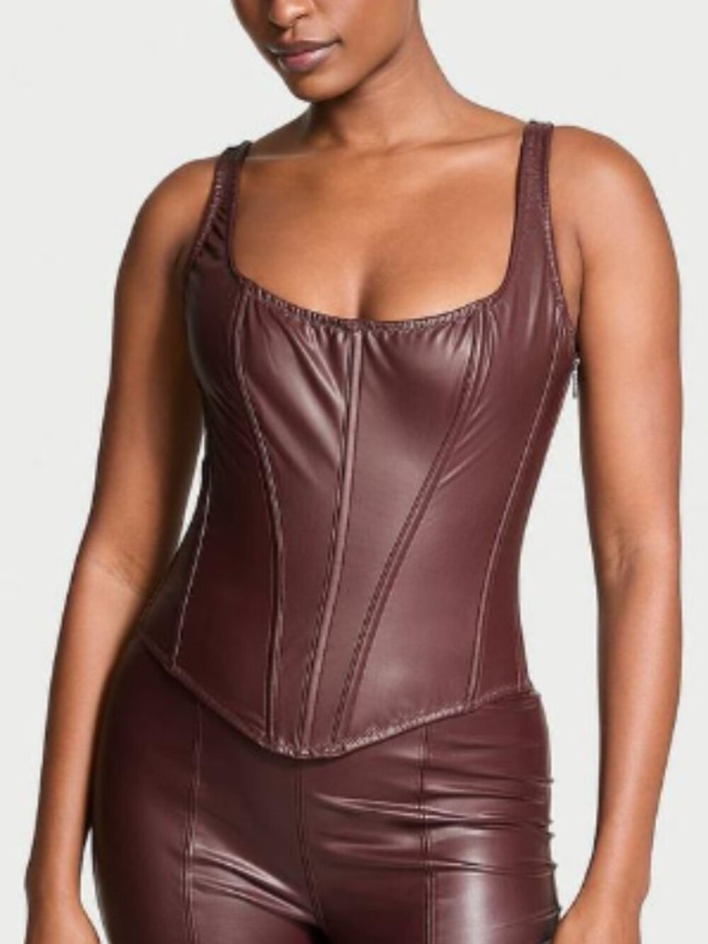 Victoria's Secret Classic Faux Leather Corset (L)